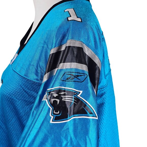 Reebok NFL #1 Cam Newton Carolina Panthers OnField Jersey XL Blue Blokecore - Picture 5 of 10